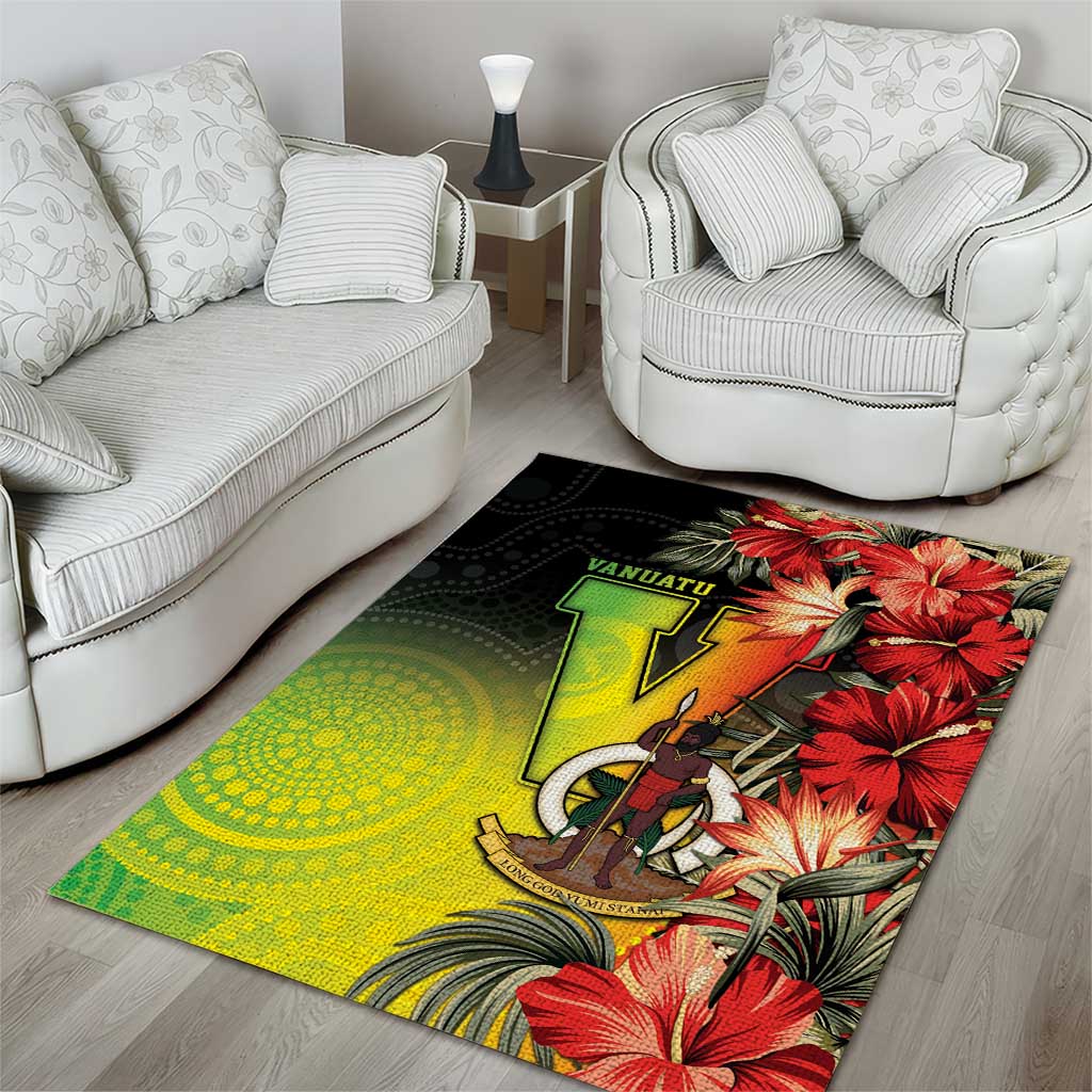 Aboriginal Dot Art Vanuatu Area Rug Tropical Flowers LT05 - Polynesian Pride