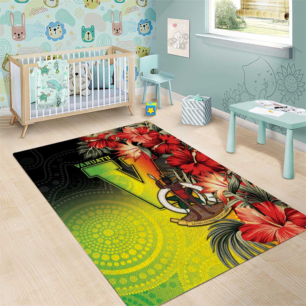Aboriginal Dot Art Vanuatu Area Rug Tropical Flowers LT05 - Polynesian Pride