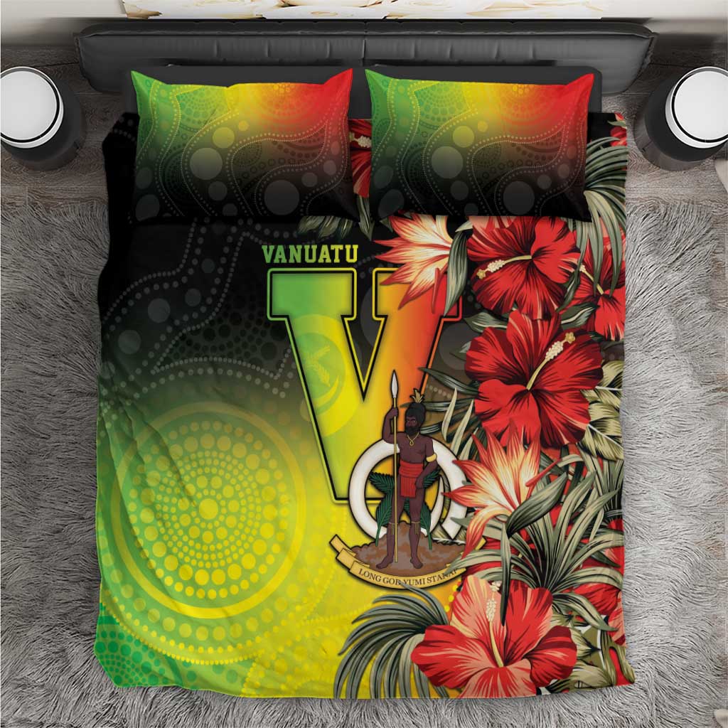 Aboriginal Dot Art Vanuatu Bedding Set Tropical Flowers LT05 Reggae - Polynesian Pride