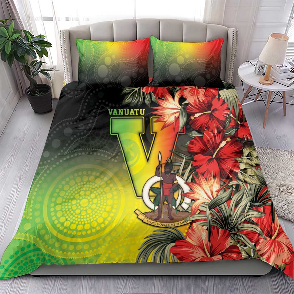 Aboriginal Dot Art Vanuatu Bedding Set Tropical Flowers LT05 - Polynesian Pride