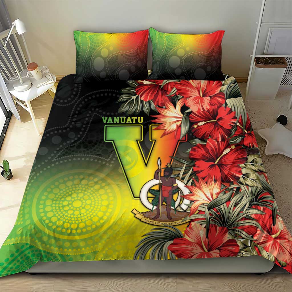 Aboriginal Dot Art Vanuatu Bedding Set Tropical Flowers LT05 - Polynesian Pride