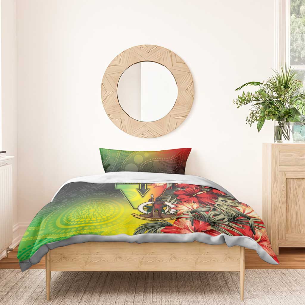 Aboriginal Dot Art Vanuatu Bedding Set Tropical Flowers LT05 - Polynesian Pride