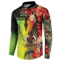 Aboriginal Dot Art Vanuatu Personalised Button Sweatshirt Tropical Flowers