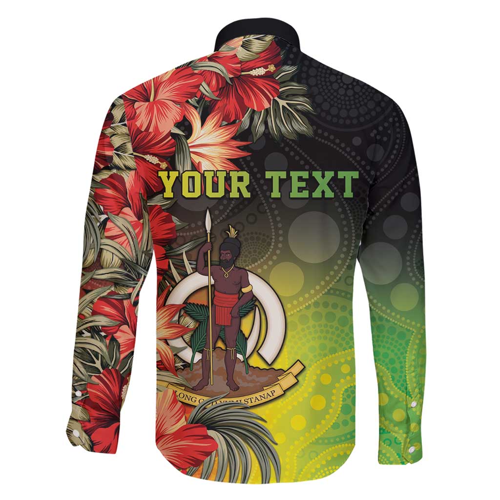 Aboriginal Dot Art Vanuatu Personalised Family Matching Short Sleeve Bodycon Dress and Hawaiian Shirt Tropical Flowers