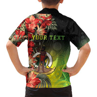 Aboriginal Dot Art Vanuatu Personalised Hawaiian Shirt Tropical Flowers