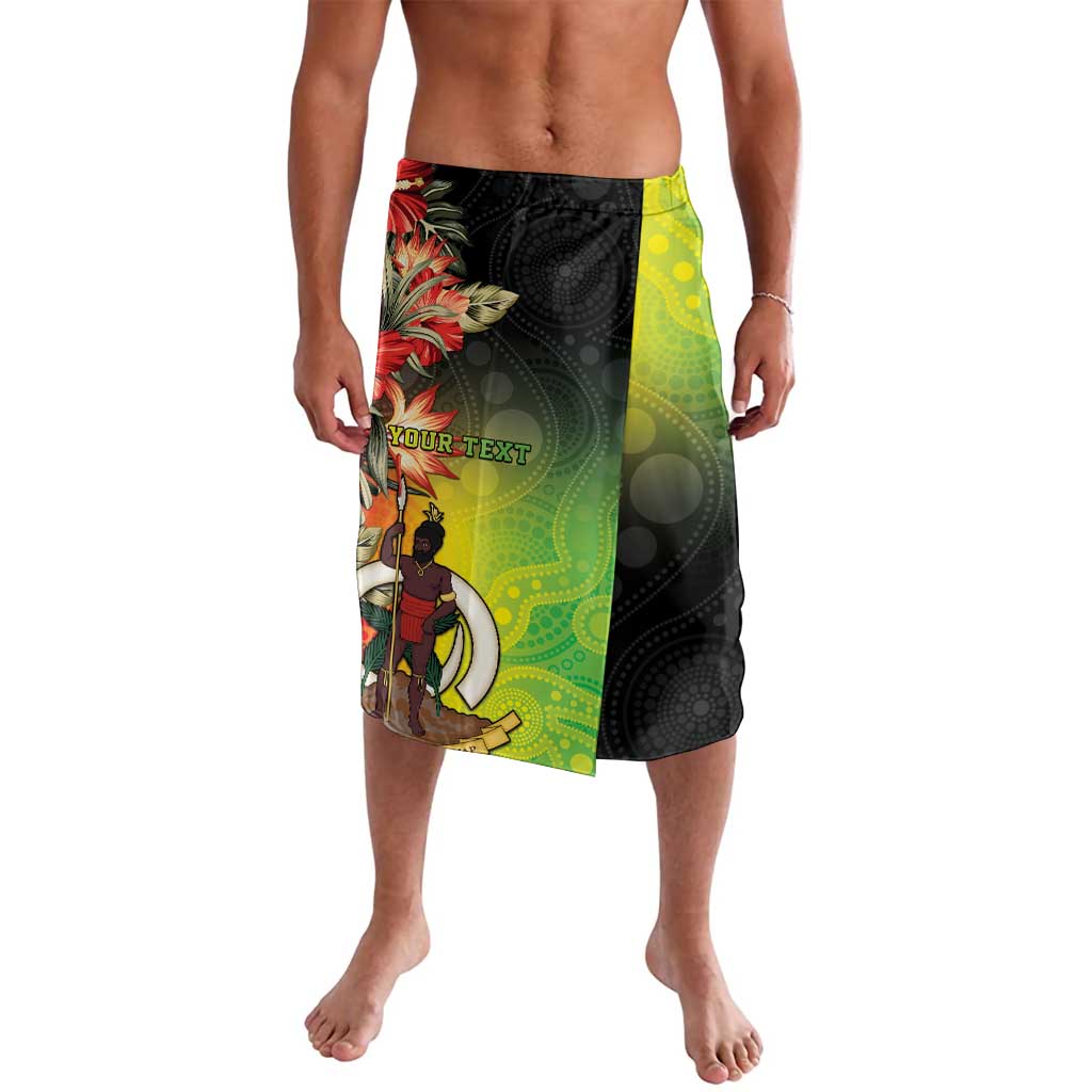 Aboriginal Dot Art Vanuatu Personalised Lavalava Tropical Flowers