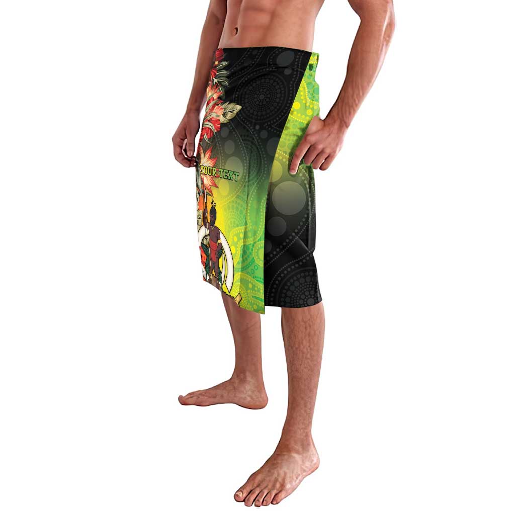 Aboriginal Dot Art Vanuatu Personalised Lavalava Tropical Flowers