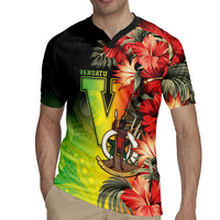Aboriginal Dot Art Vanuatu Personalised Rugby Jersey Tropical Flowers LT05 - Polynesian Pride