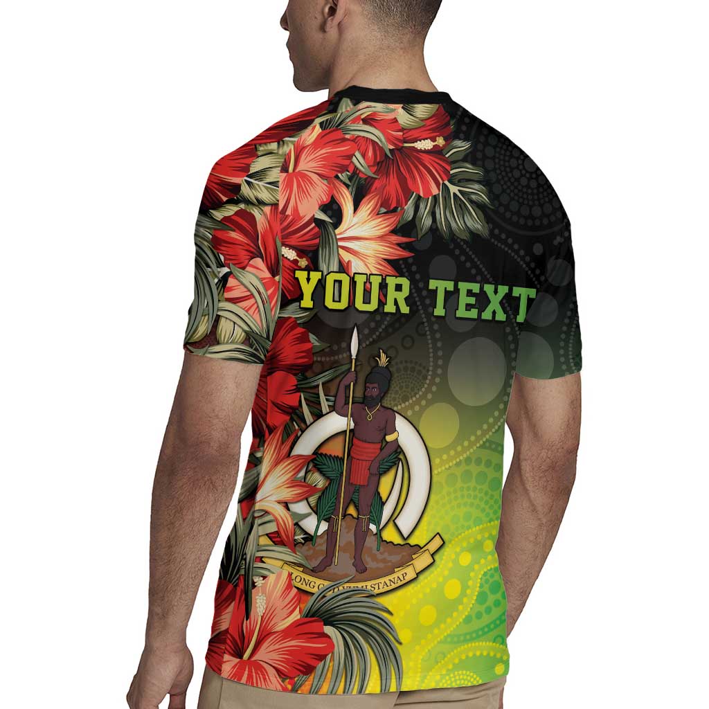 Aboriginal Dot Art Vanuatu Personalised Rugby Jersey Tropical Flowers LT05 - Polynesian Pride