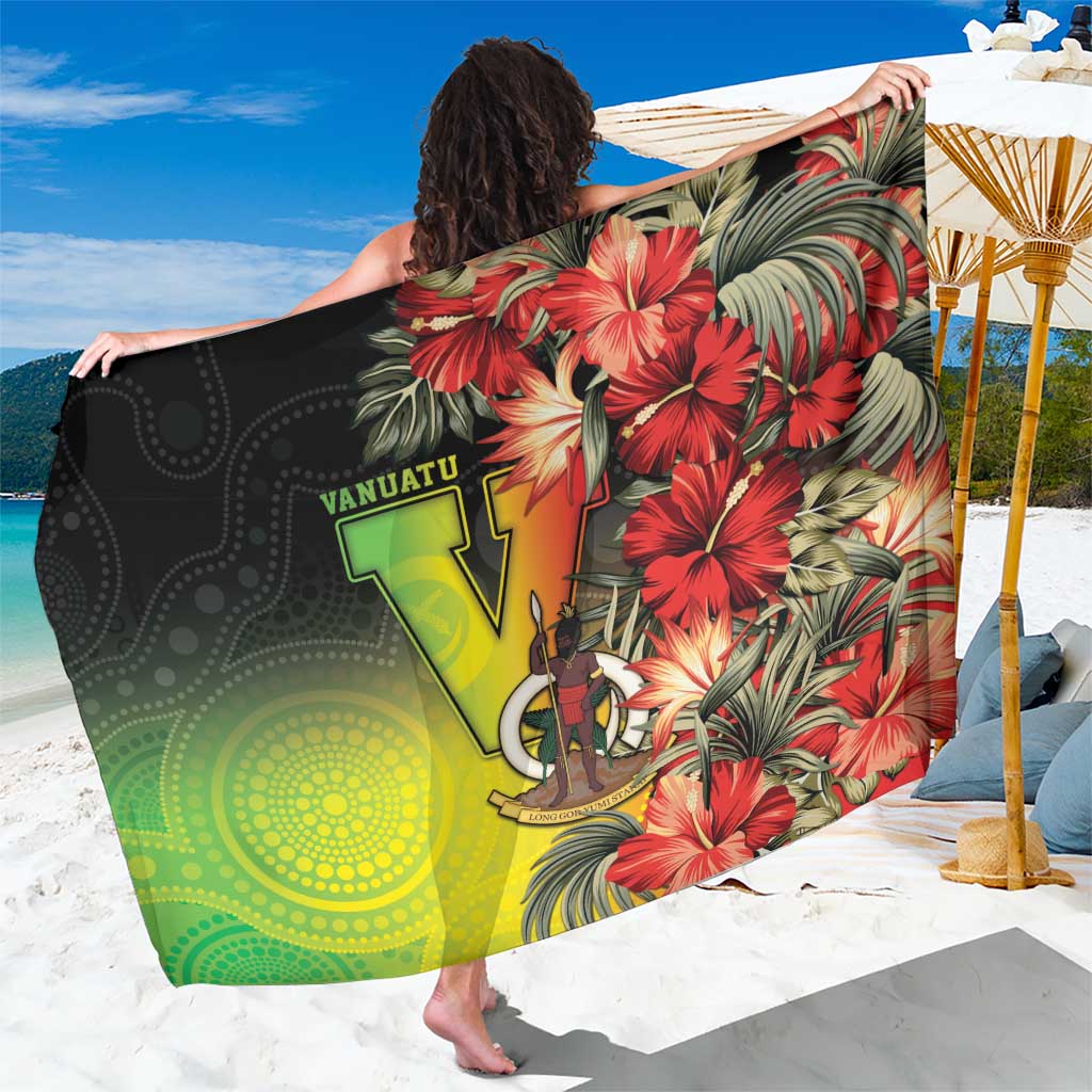 Aboriginal Dot Art Vanuatu Sarong Tropical Flowers LT05 One Size 44 x 66 inches Reggae - Polynesian Pride