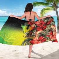 Aboriginal Dot Art Vanuatu Sarong Tropical Flowers LT05 - Polynesian Pride