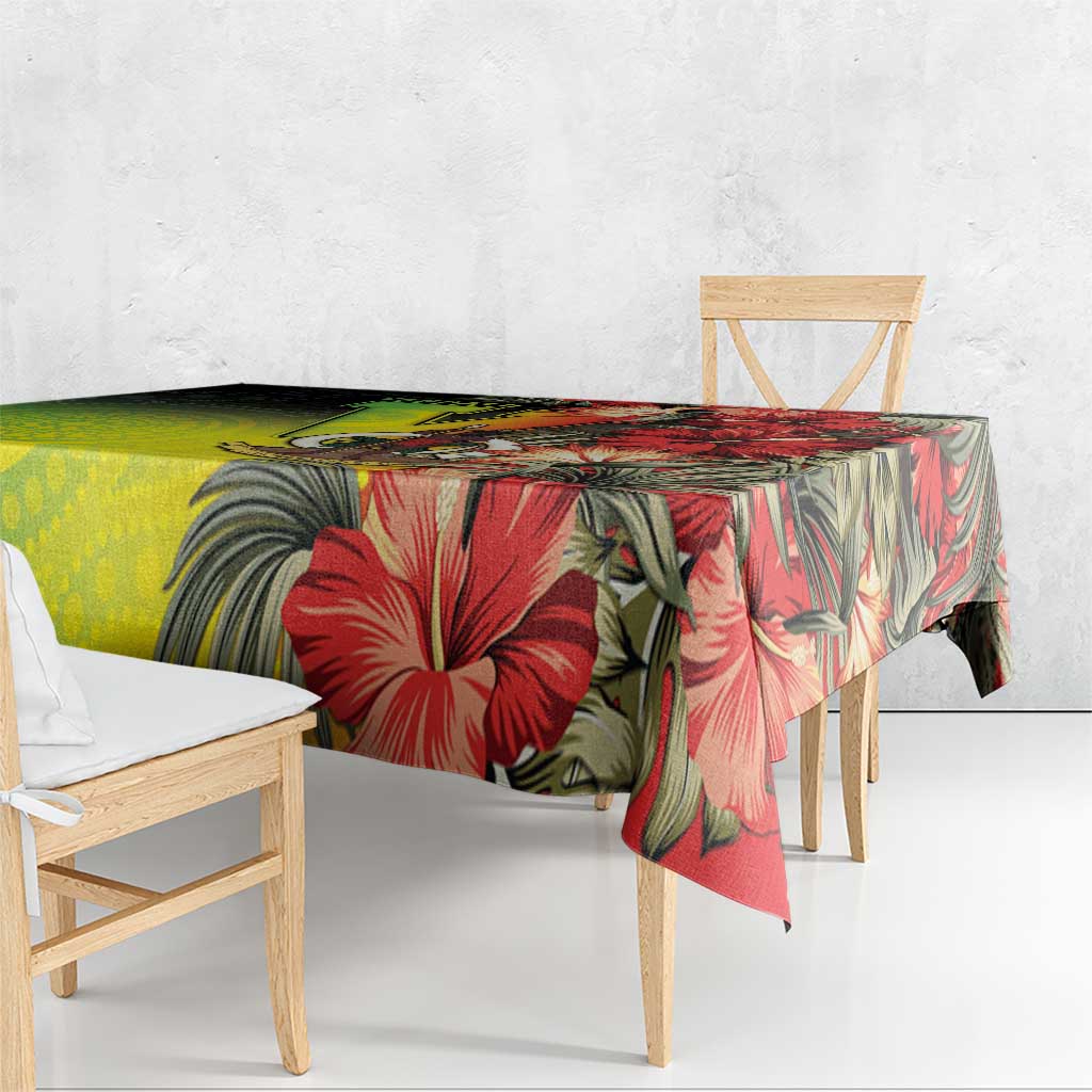 Aboriginal Dot Art Vanuatu Tablecloth Tropical Flowers