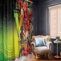 Aboriginal Dot Art Vanuatu Window Curtain Tropical Flowers LT05 - Polynesian Pride