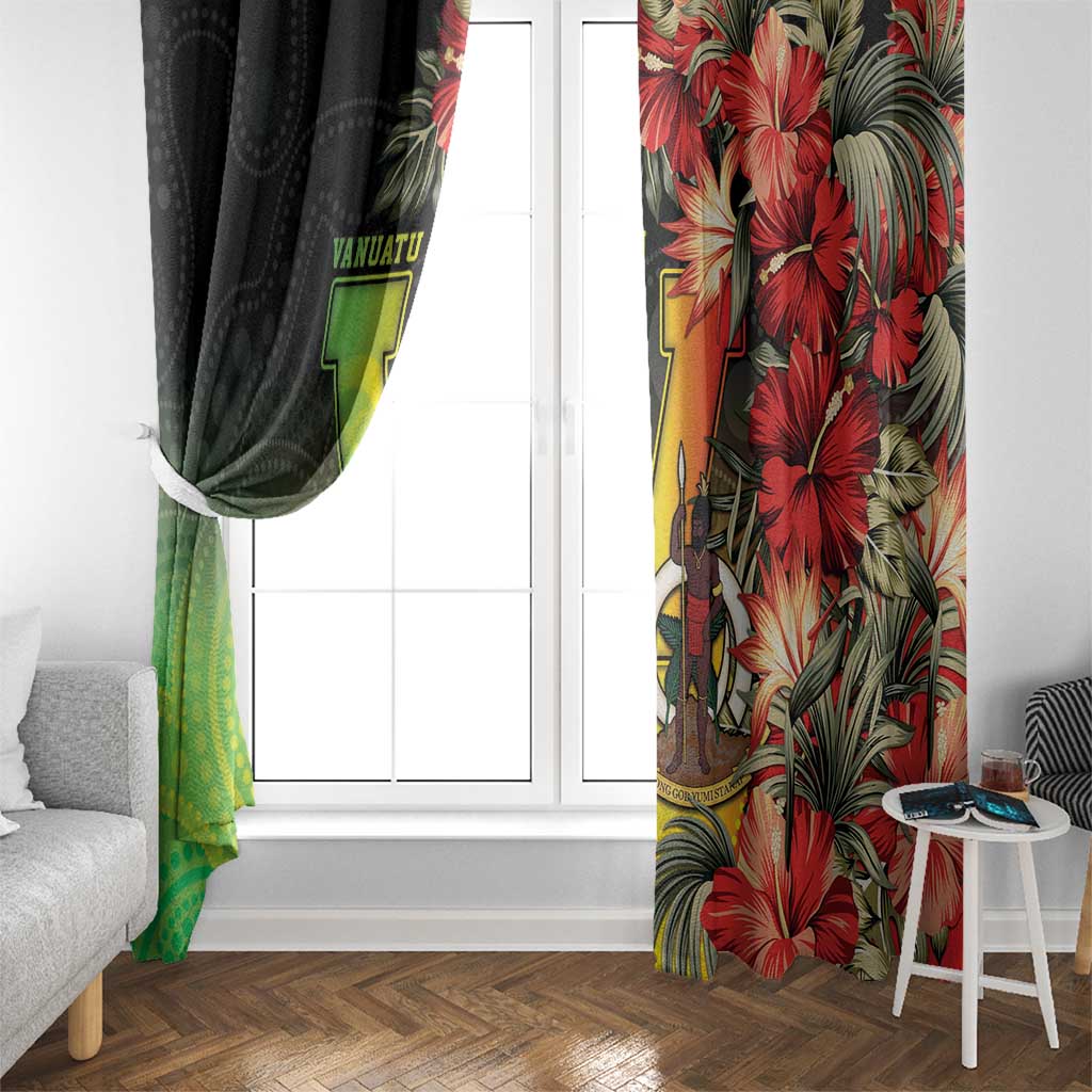 Aboriginal Dot Art Vanuatu Window Curtain Tropical Flowers LT05 - Polynesian Pride