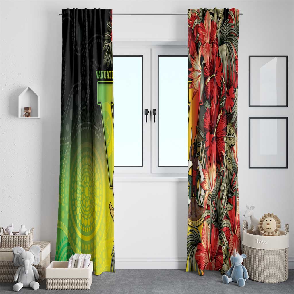 Aboriginal Dot Art Vanuatu Window Curtain Tropical Flowers LT05 - Polynesian Pride