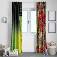 Aboriginal Dot Art Vanuatu Window Curtain Tropical Flowers LT05 - Polynesian Pride