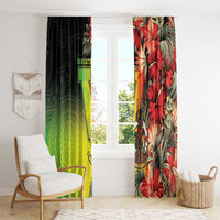 Aboriginal Dot Art Vanuatu Window Curtain Tropical Flowers LT05 - Polynesian Pride
