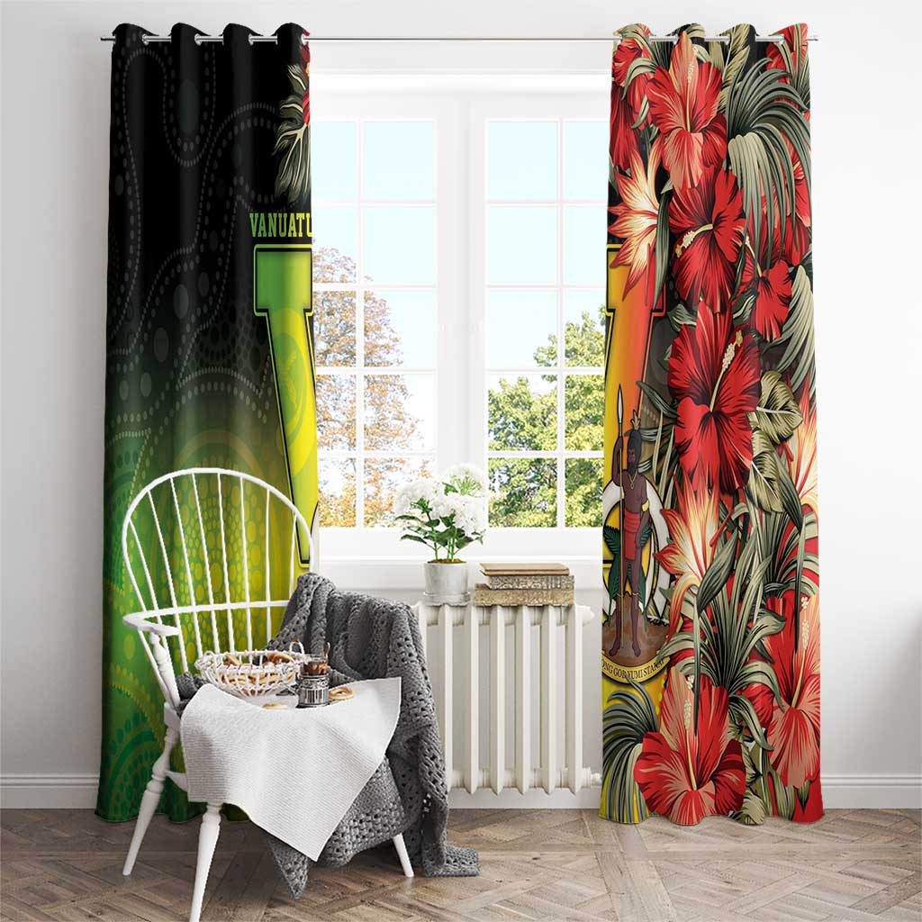 Aboriginal Dot Art Vanuatu Window Curtain Tropical Flowers LT05 - Polynesian Pride