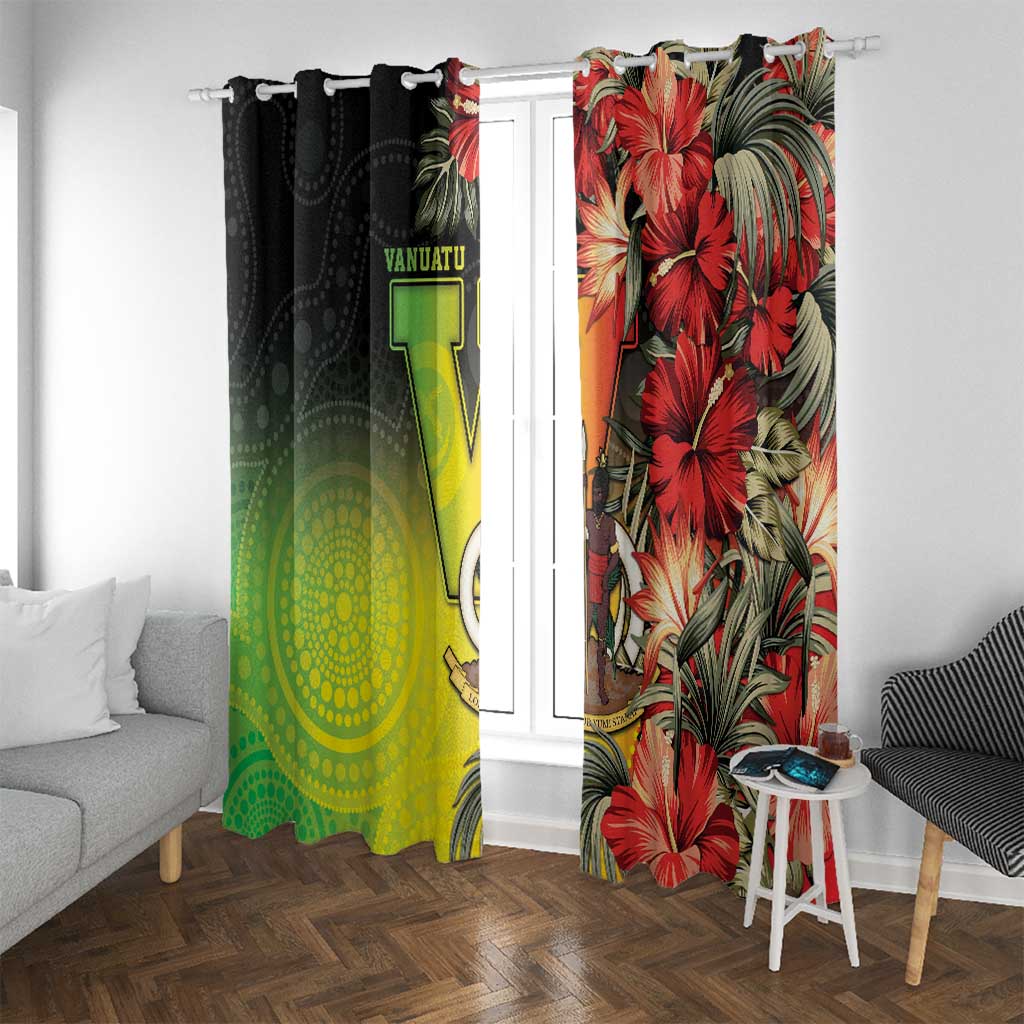 Aboriginal Dot Art Vanuatu Window Curtain Tropical Flowers LT05 With Grommets Reggae - Polynesian Pride