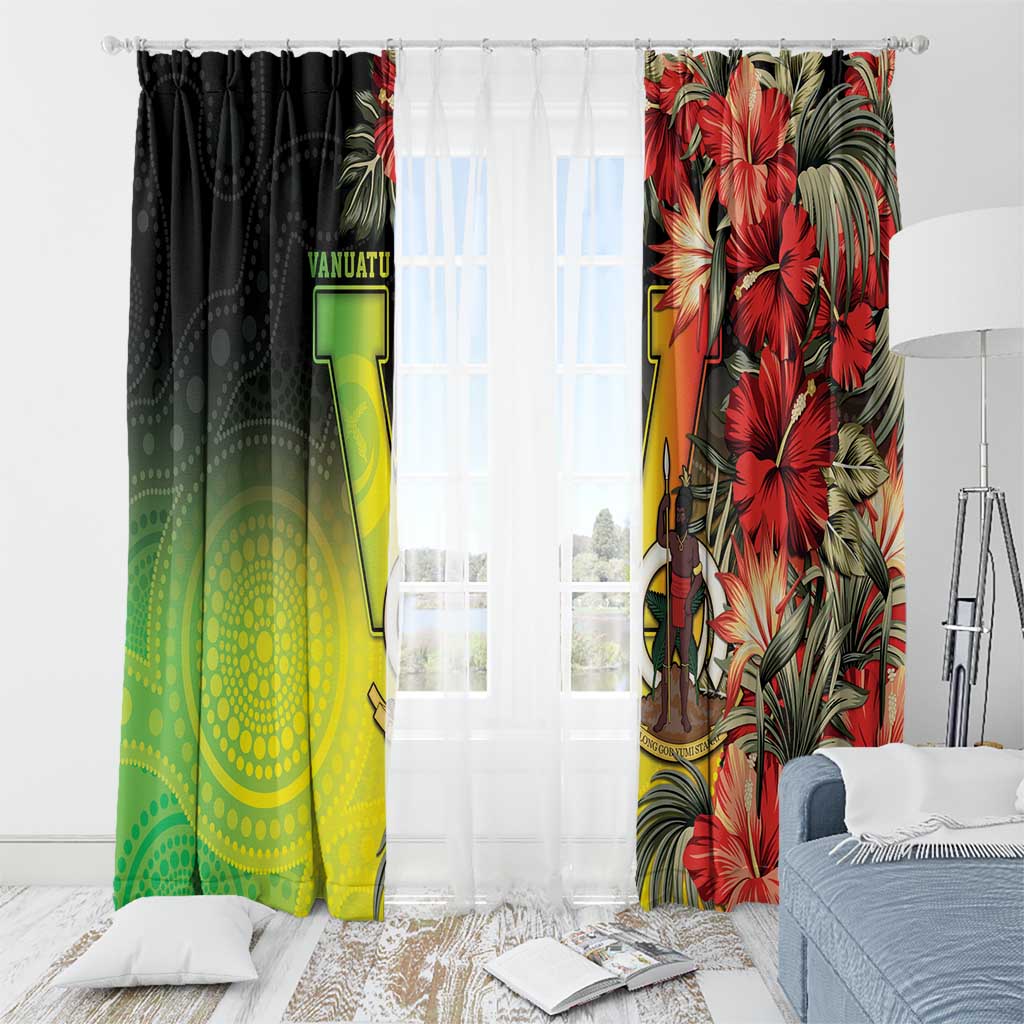 Aboriginal Dot Art Vanuatu Window Curtain Tropical Flowers LT05 - Polynesian Pride