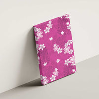 Hawaii Monstera Deliciosa Canvas Wall Art Pink Plumeria Polynesian Pattern - Polynesian Pride