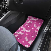 Hawaii Monstera Deliciosa Car Mats Pink Plumeria Polynesian Pattern - Polynesian Pride