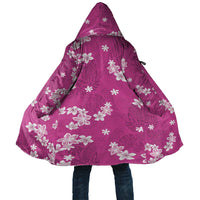 Hawaii Monstera Deliciosa Cloak Pink Plumeria Polynesian Pattern - Polynesian Pride