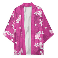 Hawaii Monstera Deliciosa Kimono Pink Plumeria Polynesian Pattern LT05 Unisex Pink - Polynesian Pride