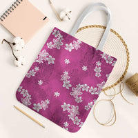 Hawaii Monstera Deliciosa Tote Bag Pink Plumeria Polynesian Pattern LT05 White Strap One Size Pink - Polynesian Pride