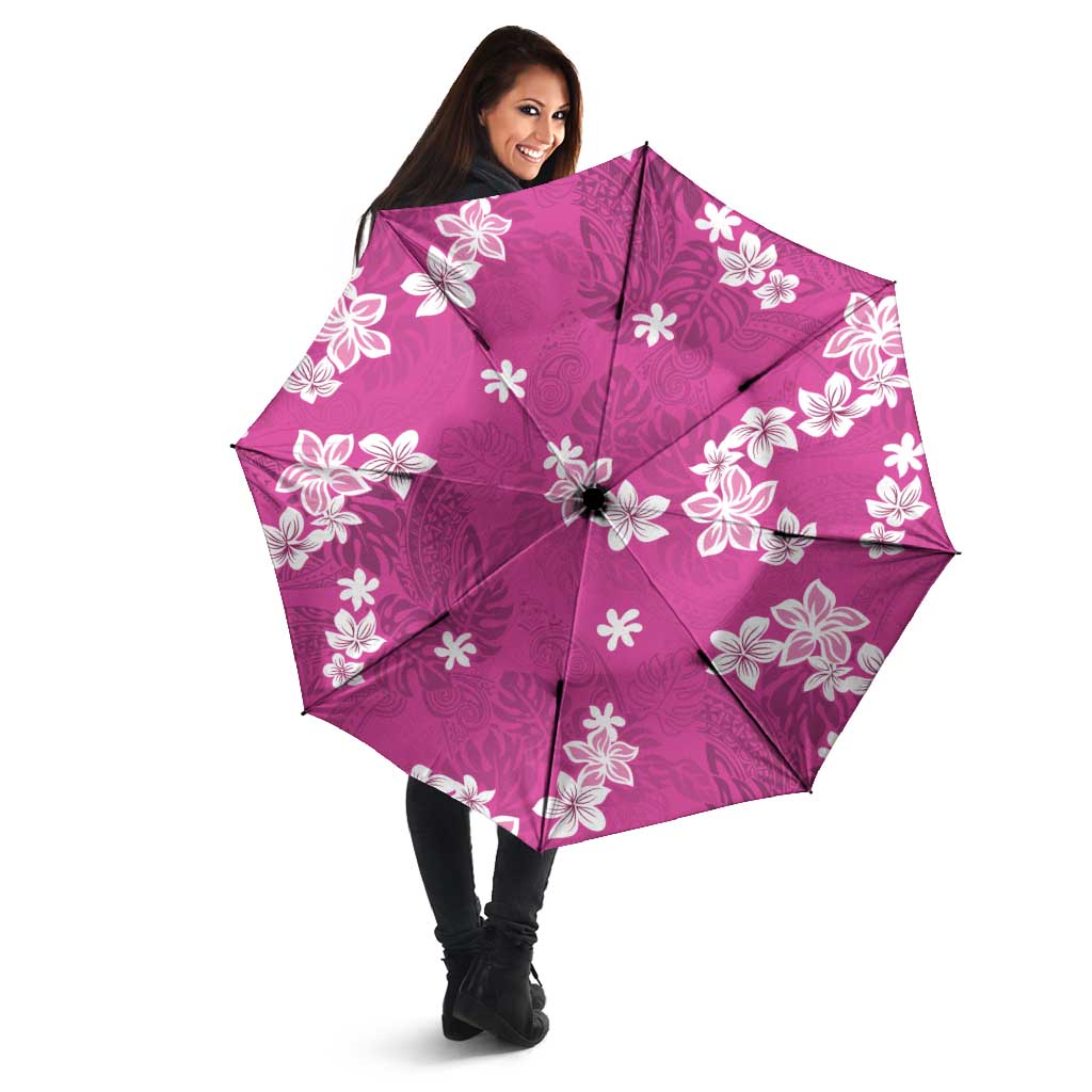 Hawaii Monstera Deliciosa Umbrella Pink Plumeria Polynesian Pattern LT05 - Polynesian Pride