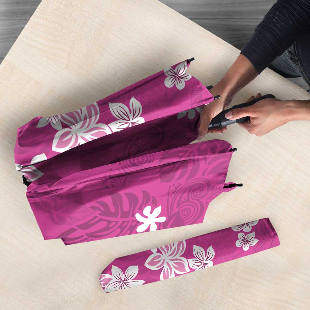 Hawaii Monstera Deliciosa Umbrella Pink Plumeria Polynesian Pattern LT05 - Polynesian Pride