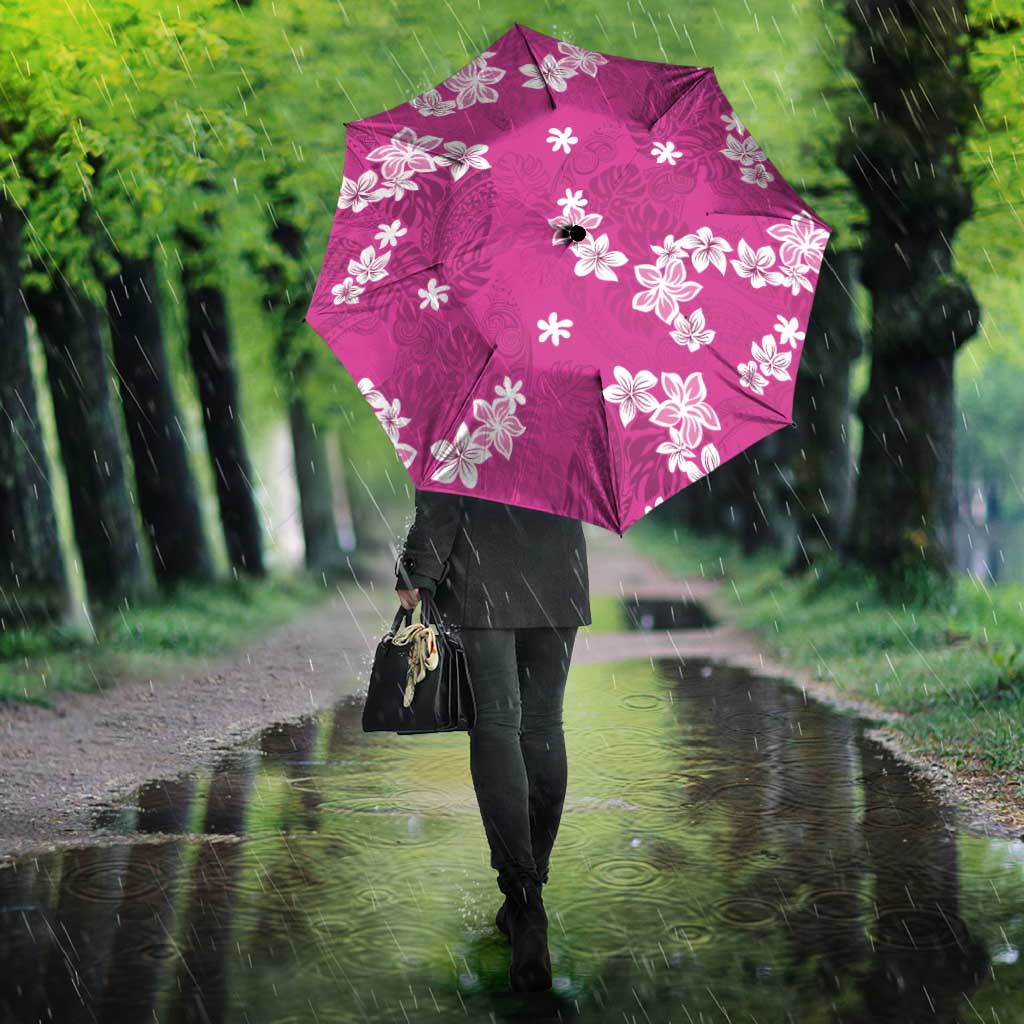 Hawaii Monstera Deliciosa Umbrella Pink Plumeria Polynesian Pattern LT05 - Polynesian Pride
