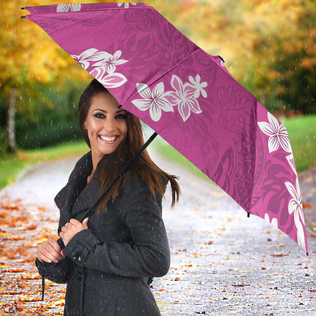 Hawaii Monstera Deliciosa Umbrella Pink Plumeria Polynesian Pattern LT05 - Polynesian Pride