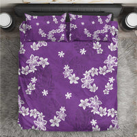 Hawaii Monstera Deliciosa Bedding Set Purple Plumeria Polynesian Pattern - Polynesian Pride