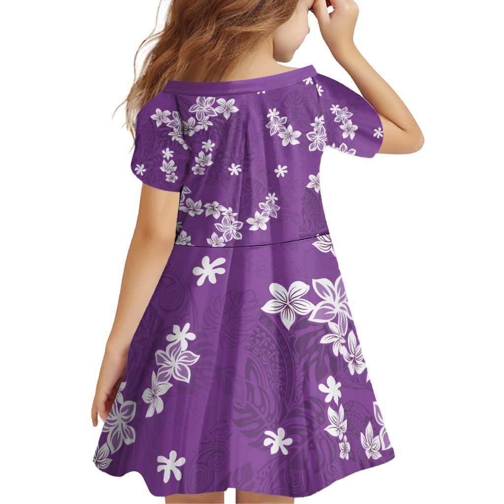 Hawaii Monstera Deliciosa Family Matching Off Shoulder Short Dress and Hawaiian Shirt Purple Plumeria Polynesian Pattern - Polynesian Pride