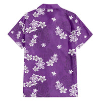 Hawaii Monstera Deliciosa Family Matching Puletasi and Hawaiian Shirt Purple Plumeria Polynesian Pattern LT05 - Polynesian Pride