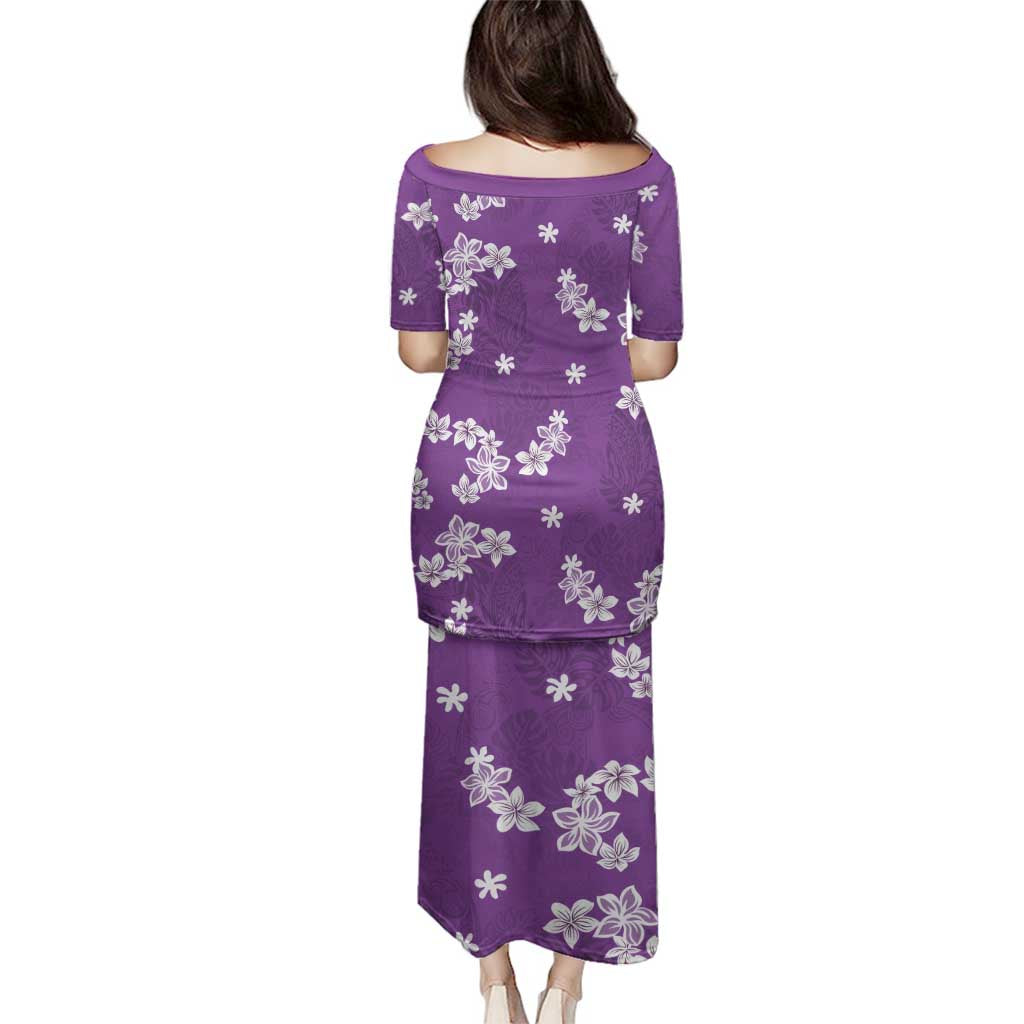 Hawaii Monstera Deliciosa Family Matching Puletasi and Hawaiian Shirt Purple Plumeria Polynesian Pattern LT05 - Polynesian Pride
