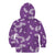 Hawaii Monstera Deliciosa Kid Hoodie Purple Plumeria Polynesian Pattern - Polynesian Pride