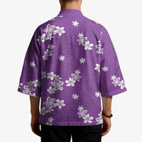 Hawaii Monstera Deliciosa Kimono Purple Plumeria Polynesian Pattern LT05 - Polynesian Pride
