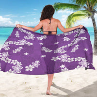 Hawaii Monstera Deliciosa Sarong Purple Plumeria Polynesian Pattern - Polynesian Pride