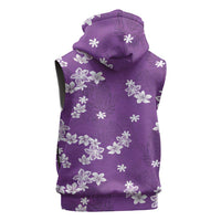 Hawaii Monstera Deliciosa Sleeveless Hoodie Purple Plumeria Polynesian Pattern LT05 - Polynesian Pride
