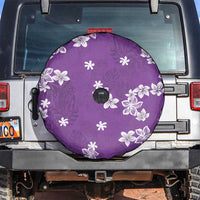 Hawaii Monstera Deliciosa Spare Tire Cover Purple Plumeria Polynesian Pattern - Polynesian Pride