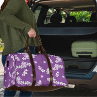 Hawaii Monstera Deliciosa Travel Bag Purple Plumeria Polynesian Pattern - Polynesian Pride