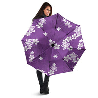 Hawaii Monstera Deliciosa Umbrella Purple Plumeria Polynesian Pattern LT05 - Polynesian Pride