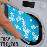 Hawaii Monstera Deliciosa Bathroom Set Blue Plumeria Polynesian Pattern - Polynesian Pride