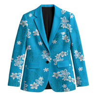 Hawaii Monstera Deliciosa Blazer Blue Plumeria Polynesian Pattern LT05 Unisex Blue - Polynesian Pride