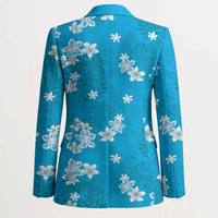 Hawaii Monstera Deliciosa Blazer Blue Plumeria Polynesian Pattern LT05 - Polynesian Pride