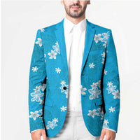Hawaii Monstera Deliciosa Blazer Blue Plumeria Polynesian Pattern LT05 - Polynesian Pride
