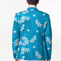 Hawaii Monstera Deliciosa Blazer Blue Plumeria Polynesian Pattern LT05 - Polynesian Pride