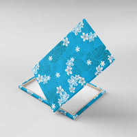 Hawaii Monstera Deliciosa Canvas Wall Art Blue Plumeria Polynesian Pattern - Polynesian Pride